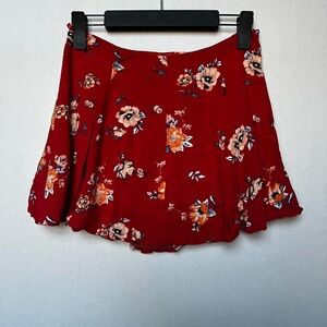 Cotton Candy Floral Red Mini Skirt